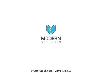 Letter v modern technological version logo