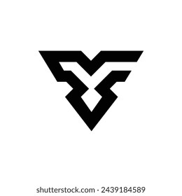 Letter V with modern unique shape creative minimal monogram logo design