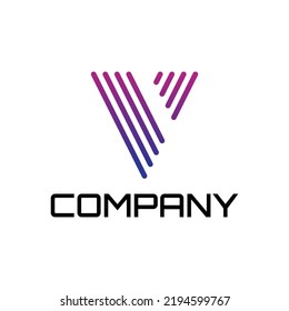 diseño de logotipo vectorial moderno de letra v