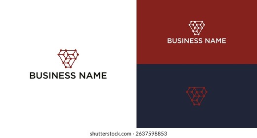 Letter V Molecule Logo – Biotech Science Technology Vector Design