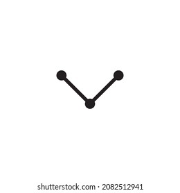 letter V molecules simple symbol logo vector