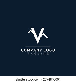 Letter V monogram alphabet with the mountain peak. Mountain Logo sign symbol. Modern vector logo design for the business, and company identity.