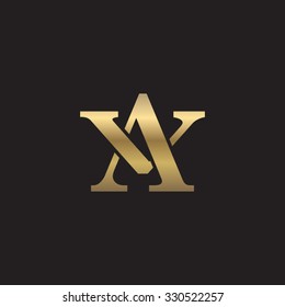 letter V and A monogram golden logo