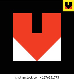 Letter V monogram logo design in Bauhaus art style. Vector logo in Eps 8.