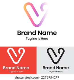  Letter v monogram logo design