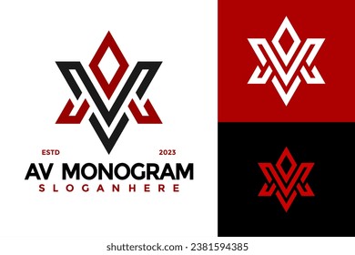 Letra A y V Monograma diseño de logotipo símbolo vectorial ilustración de icono