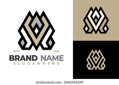 Letter A V Monogram logo design vector symbol icon illustration