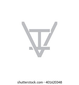 letter V and I monogram logo gray