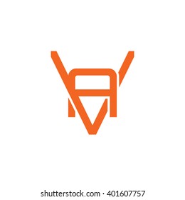 letter V and A monogram logo orange
