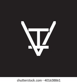 letter V and I monogram logo white black background