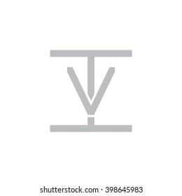 letter I and V monogram square shape logo gray