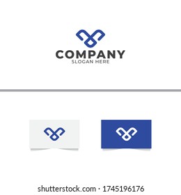 Plantilla de diseño de logotipos monolíticos de carta V