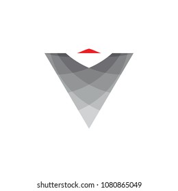 letter v mosaic 3d design logo vector