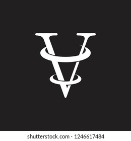 letter v motion curves logo vector
