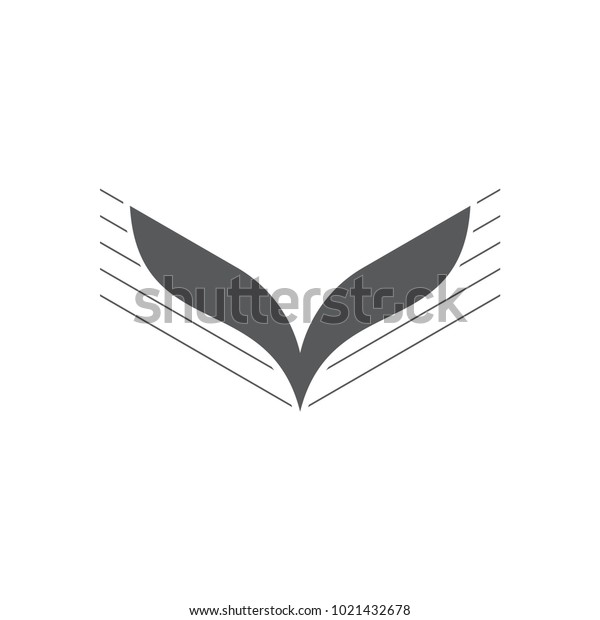 letter v motion wings logo\
vector