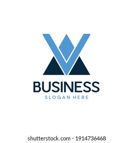 Diseño de logotipo de montaña Carta V