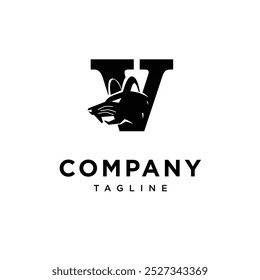 Letra V Vector del icono del logotipo del ratón