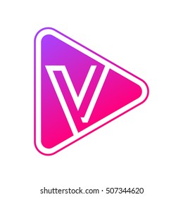 Letter V Multimedia and Play logo design