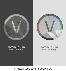Letter V with multiple color combinations;Vector Illustration