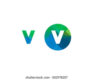 Letter V Multiply Colorful Shadow Logo Design Template