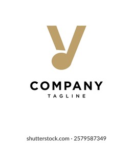 Letter V Music Note Logo Icon Vector