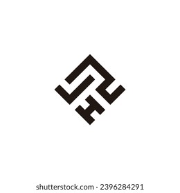 Letter v, N and H square elegant geometric symbol simple logo vector