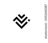 letter v N j square, heart geometric symbol simple logo vector