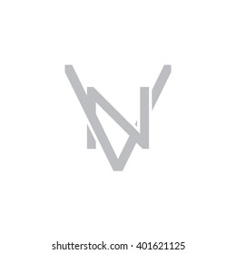 letter V and N monogram logo gray