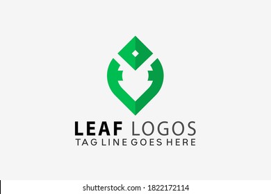 Letter V Nature Leaf Creative Logo Design Vector Illustration Template