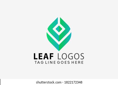 Letter V Nature Leaf Logo Design Vector Illustration Template