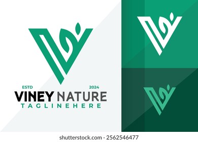Letter V Nature Leaf Logo Icon Vector Design Illustration