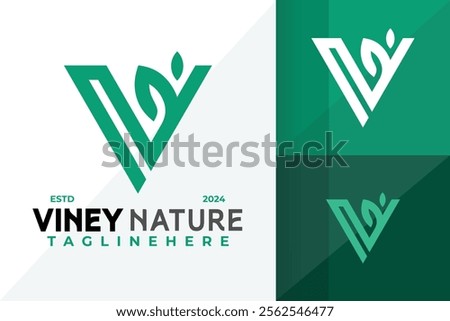 Letter V Nature Leaf Logo Icon Vector Design Illustration