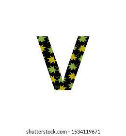 Letter V Nature leaves logo icon. Creative Vector  design concept green leaves on letter V.