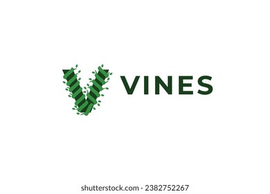 Buchstabe v naturbelassene Vektorgrafik-Logo