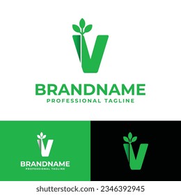 Letter V Nature Logo, suitable for any business related to Nature with V initial.