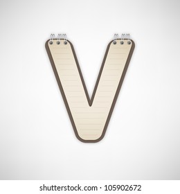 Letter V Notebook Vector