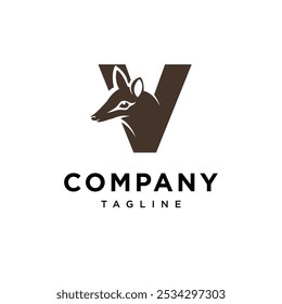 Letter V Numbat Logo Icon vector