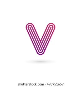 Letter V number 5  logo icon design template elements