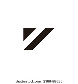 Letter v or number 7 geometric symbol simple logo vector