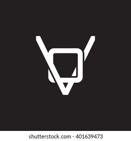 letter V and O monogram logo white black background