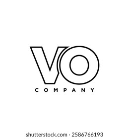 Letter V and O, VO logo design template. Minimal monogram initial based logotype.