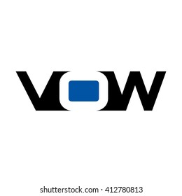 letter v, o, and w logo vector.