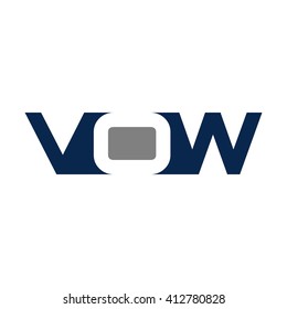 letter v, o, and w logo vector.