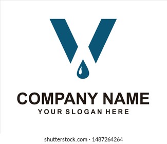 letter V oil logo vector