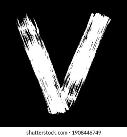 The letter "V" on a black background