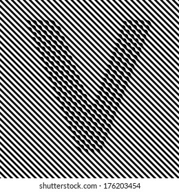 Letter V - Optical  illusion font set