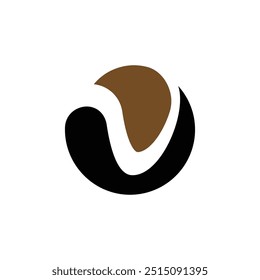 Letter V with overlap negative shape rounded modern logo