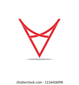 letter v overlapping lines design logo vector