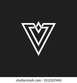 letter v overlapping lines monogram logo vector