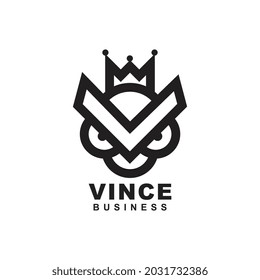Letter V, Owl logo template design vector icon 